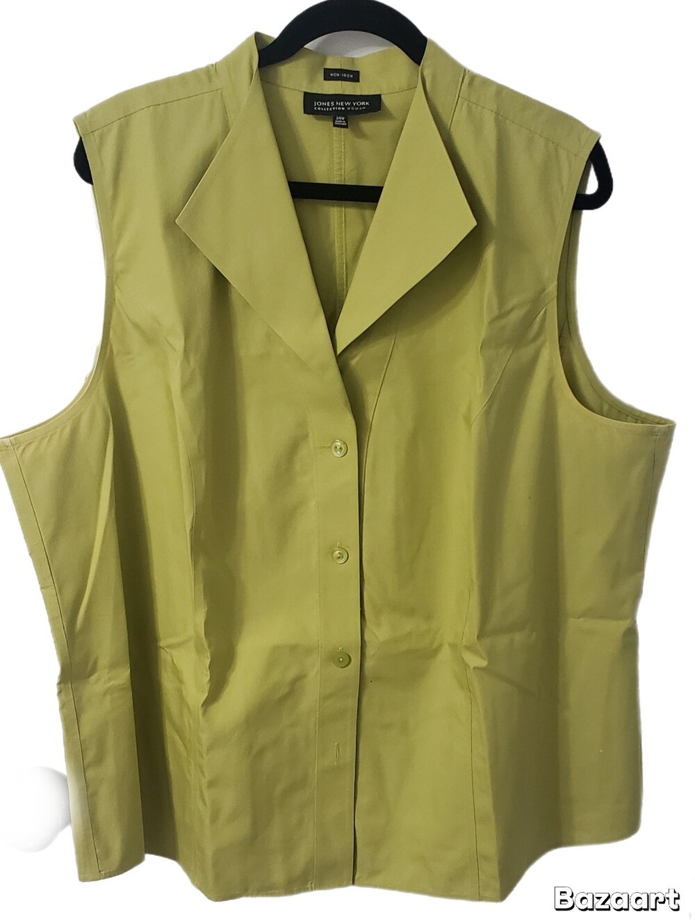 Jones New York, Collection  Woman, Sleeveless Olive - Sage Colored Blouse, 24W